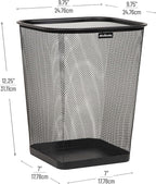 Mind Reader Mesh Trash Can, Waste Paper Basket, Metal Mesh - Image 3