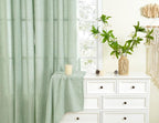 YoungsTex Sage Green Linen Semi Sheer Curtains 40 Inch Length - Image 7