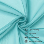 Chyhomenyc Turquoise Sheer Curtains 96 inches Long 2 Panels, Light Filtering - Image 5