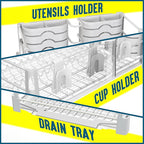 SIMPLE HOUSEWARE White Dish Drying Rack - Image 3