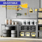 3 Pieces Garage Shelving, Heavy Duty Sturdy Steel Thickened Metal Shelves - Image 4