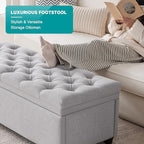 50" Storage Ottoman Bench, Tufted Ottoman - Image 5