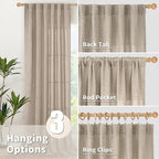 YoungsTex Dark Oatmeal Linen Curtains 40 Inch Length - Image 6