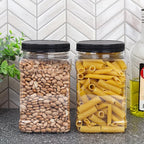Cornucopia Brands 48oz Square Plastic Jars; Clear Rectangular 6-Cup Canisters - Image 2
