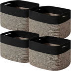 Storage Baskets for Shelves Organizing, Woven Cotton Rope Baskets for Storage by ICERZCZ