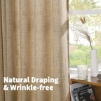 YoungsTex Burlap Linen Semi Sheer Curtains 72 Inch Length - Image 6