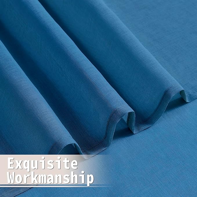 Tollpiz Sheer Door Curtain Closet Linen Textured Curtain Sheers Doorway Light - Image 8