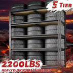 72" H Storage Shelves Heavy Duty, 2200LBS Garage Shelving, 5 Tier Metal - Image 4