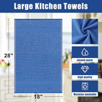 Homaxy Premium Kitchen Towels, Large Cotton Kitchen Hand Towels, Flat and Terry - Image 9