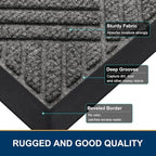 Smiry Front Door Mat Outside Entrance, Heavy Duty Outdoor Indoor Natural Rubber - Image 4