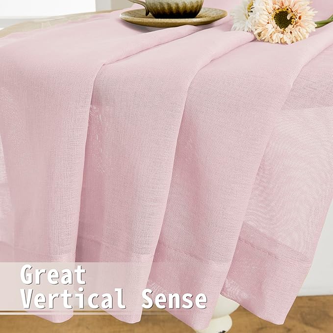 Tollpiz Small Sheer Linen Textured Curtain Sheers Doorway Light Filtering Voile - Image 6