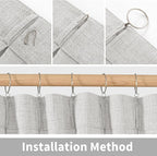 YoungsTex Linen Semi Sheer Curtains 90 Inch Length 2 Panels, Light Grey Light - Image 7