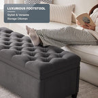 50" Storage Ottoman Bench, Tufted Ottoman - Image 5