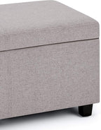 SIMPLIHOME Avalon 48 inch Wide Contemporary Rectangle Storage Ottoman Bench in - Image 8
