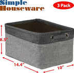 SIMPLE HOUSEWARE Large Fabric Storage Bin, 14.4" x 10" - Image 5