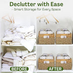 Medium Wicker Basket for Storage, Seagrass and Hyacinth Woven Baskets for Décor - Image 3