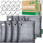 Activated Charcoal Odor Absorber, 8 Pack w Hooks Nature Odor Eliminator by Innmily
