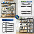 52.36" W Storage Shelves Metal Shelving Unit Load 1400LBS 5 Tier Wire Rack - Image 4