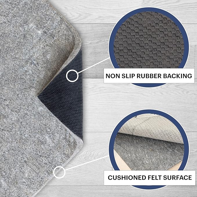 RUGPADUSA - Dual Surface - 4' Round - 3/8" Thick - Felt + Rubber - Enhanced - Image 3