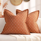 ZWJD Fall Pillow Covers 18x18 Set of 2 Soft Polyester Textured Pillow Covers by ZWJD