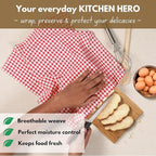Native Fab Gingham Cotton Kitchen Towel 4 Pack 16"x26" - Image 5
