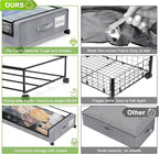 Under Bed Storage with Wheels, Underbed Storage Bins, XXL 60L Rolling Metal - Image 3