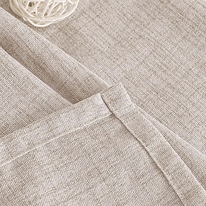 YoungsTex Natural Linen Back Tab Curtains 84 Inch Length 2 Panels - Image 9