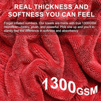 2 Pack XL Car Drying Towel – 1300GSM Ultra Absorbent Microfiber, Twisted Loop - Image 4