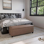 BELLEZE Storage Faux Leather Ottoman, 47 Inch Bench Bedroom Bench - Image 7