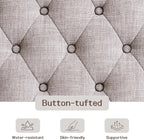 48" Large Ottoman with Storage Coffee Table, Upholstered Tufted Linen Ottoman - Image 6