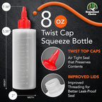 6-pack Plastic Squeeze Bottles for Sauces - 8oz Condiment Squeeze Bottles for - Image 2