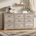 9 Drawer Dresser for Bedroom, Rustic Farmhouse Dresser by Thacuok