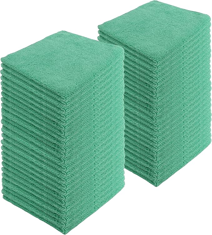 Microfiber Cleaning Cloths, 120 Pack, All-Purpose, Highly Absorbent, Washable by JDHomease