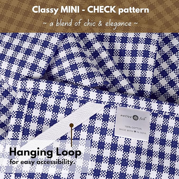 Native Fab Gingham Dish Towels 16x26 inches Set of 4 - Image 7