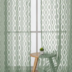 Aiyufeng Sheer Green Curtains 54 Inch Length 2 Panels, Soft Lightweight Clip - Image 3