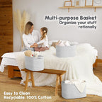 CHAT BLANC Cotton Rope Baskets for Organizing | Storage Baskets for Shelves | - Image 5