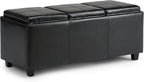 SIMPLIHOME Avalon 42 inch Wide Contemporary Rectangle Storage Ottoman in by SimpliHome