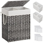 SONGMICS Laundry Hamper with Lid, 90L Clothes Hamper with 2 Removable Liner Bags by SONGMICSbySONGMICSHOME