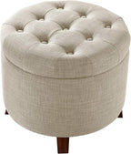 Amazon Basics Round Linen Ottoman - Image 4