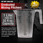 TCP Global 1 Liter Plastic Graduated Measuring and Mixing Pitcher - Image 2
