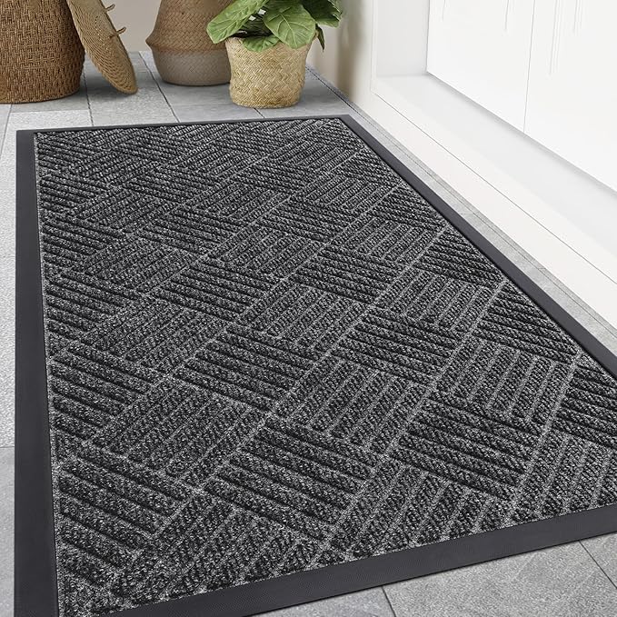 Smiry Front Door Mat Outside Entrance, Heavy Duty Outdoor Indoor Mat, Natural by Smiry