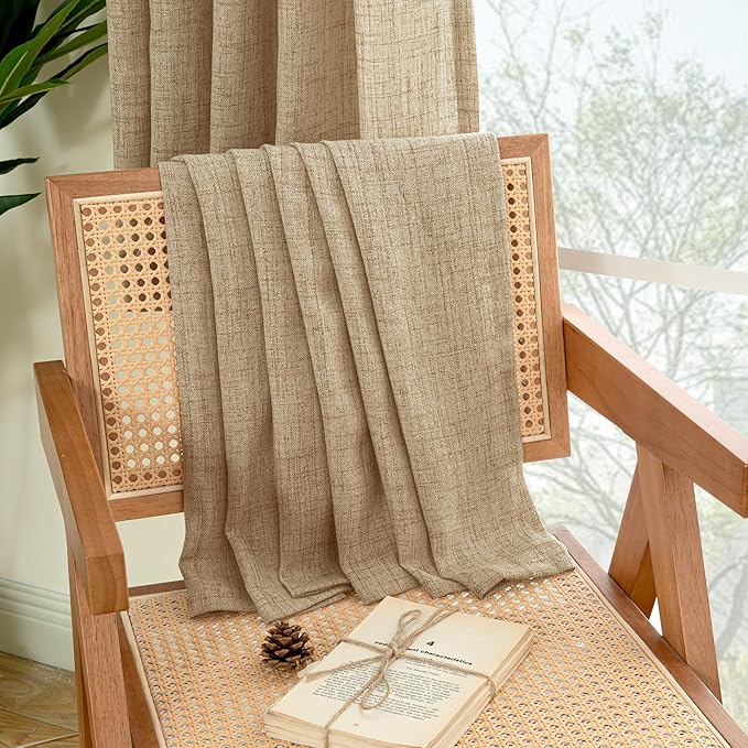 YoungsTex Toffee Linen Curtains 72 Inch Length - Image 9