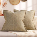 ZWJD Pillow Covers 16x16 Set of 2 Soft Polyester Textured Pillow Covers by ZWJD