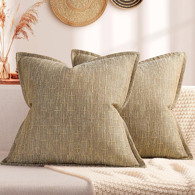 ZWJD Pillow Covers 26x26 Set of 2 Soft Polyester Textured Pillow Covers by ZWJD