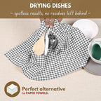 Native Fab 4 Pack Gingham Plaid Kitchen Towels 16"x26" - Image 7