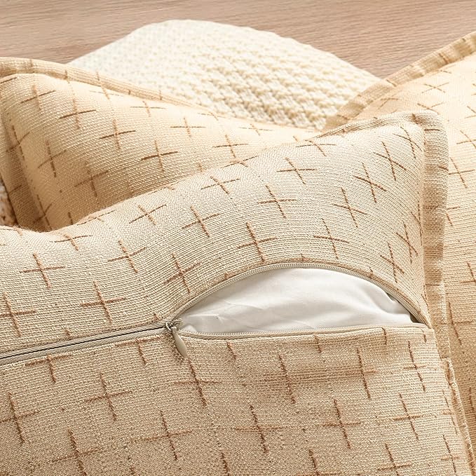ZWJD Pillow Covers 26x26 Set of 2 Soft Polyester Textured Pillow Covers - Image 3