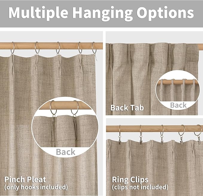 YoungsTex Short Linen Curtains 40 Inch Length - Image 7