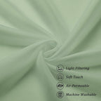 Chyhomenyc Sage Green Sheer Curtains 54 Inch Long 2 Panels Set, Short Rod - Image 8