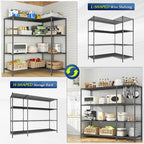 52.36''W Storage Shelves Metal Shelving Unit Load 1120LBS 4 Tier Wire Shelving - Image 4