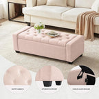 48" Ottoman with Storage, Upholstered Entryway Bench with Seating - Image 4